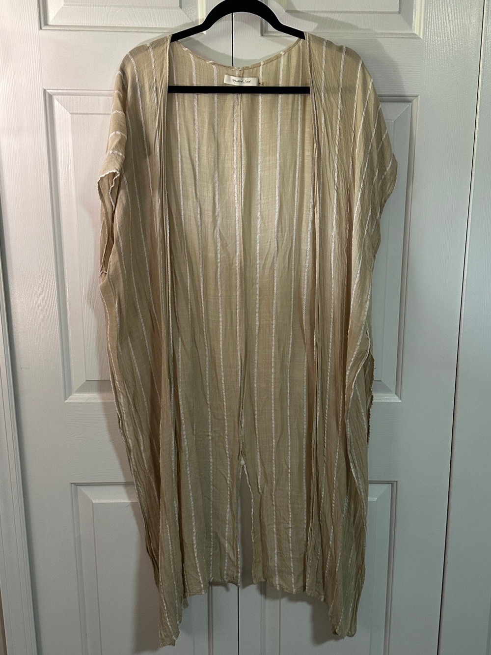 Mustard Seed Neutral Stripe Kimono or Coverup, Size Medium